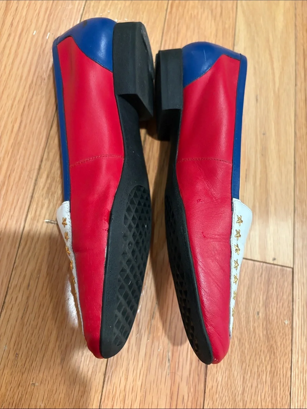 🇺🇸Patriotic Vintage Carriage Court Glory Red White And Blue Star  Loafers